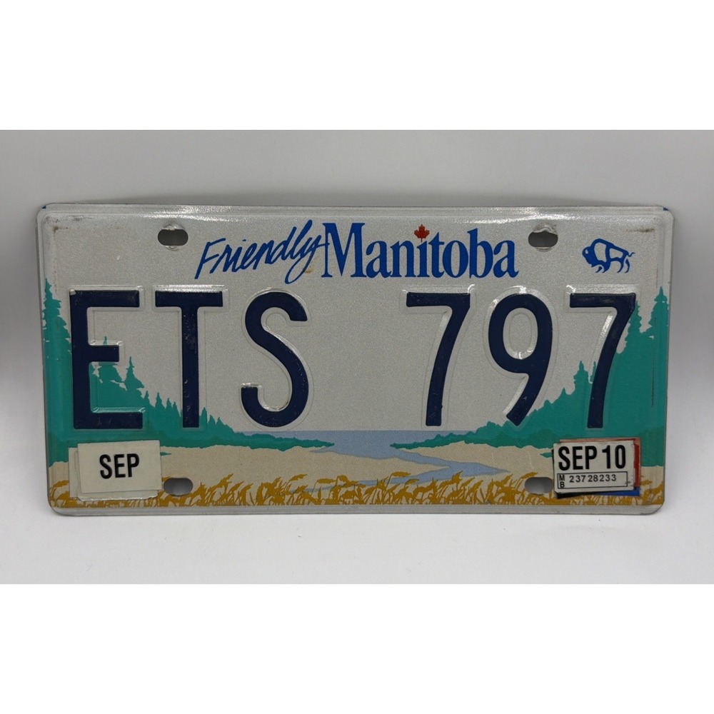 2010 FRIENDLY MANITOBA CANADA BISON BUFFALO LICENSE PLATE # ETS 797
